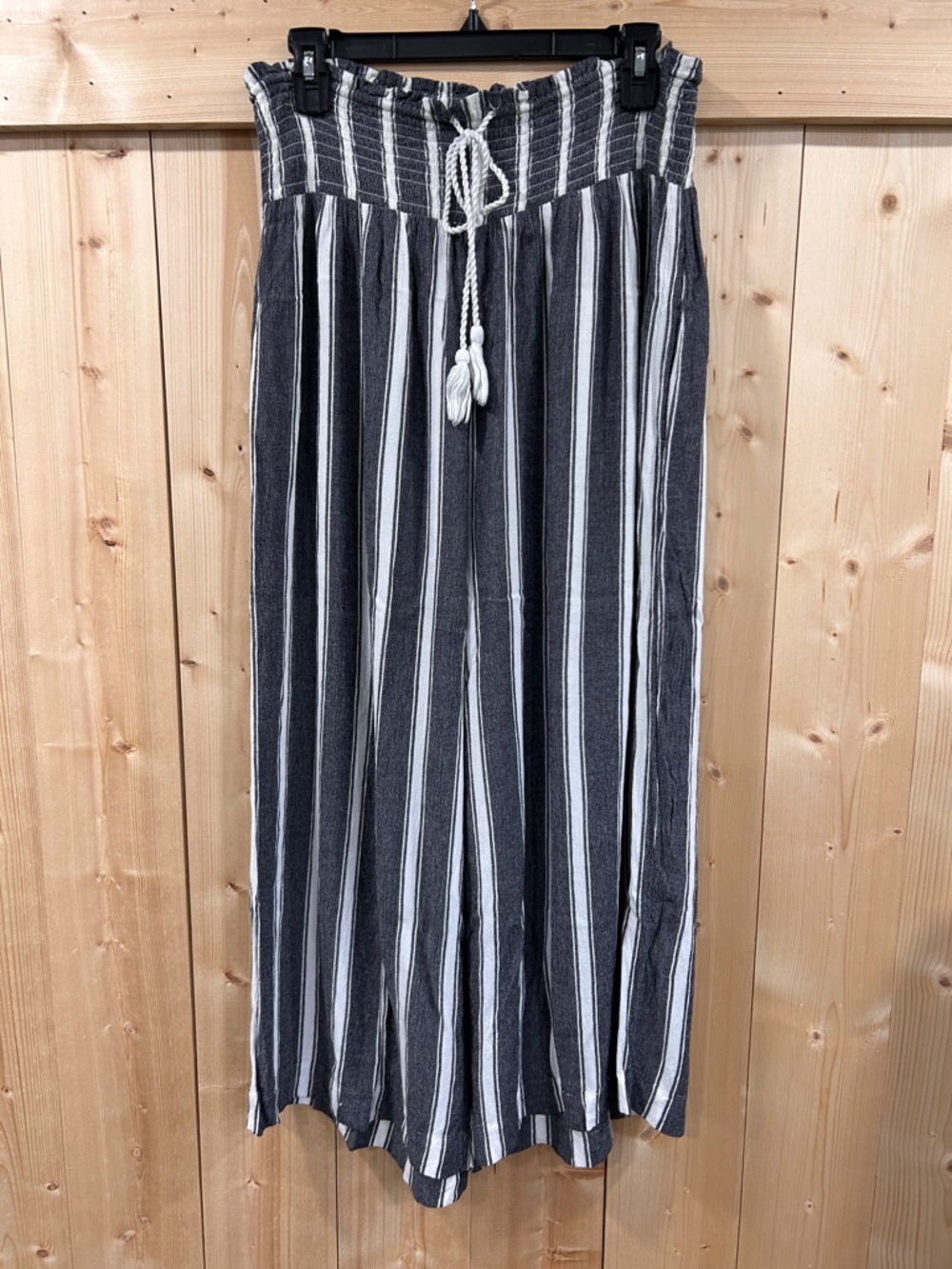 Free People All Weekend Long Striped Palazzo Pants - Grey/White, Festival Boho - Picture 3 of 7